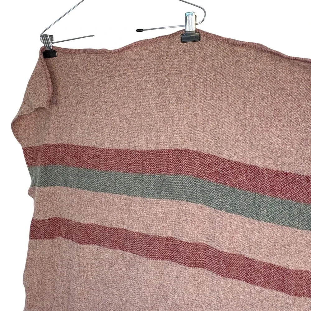 VTG Kenwood Wool Blanket Camp Rose Fair Striped Rustic Cabin Heavyweight 55x74
